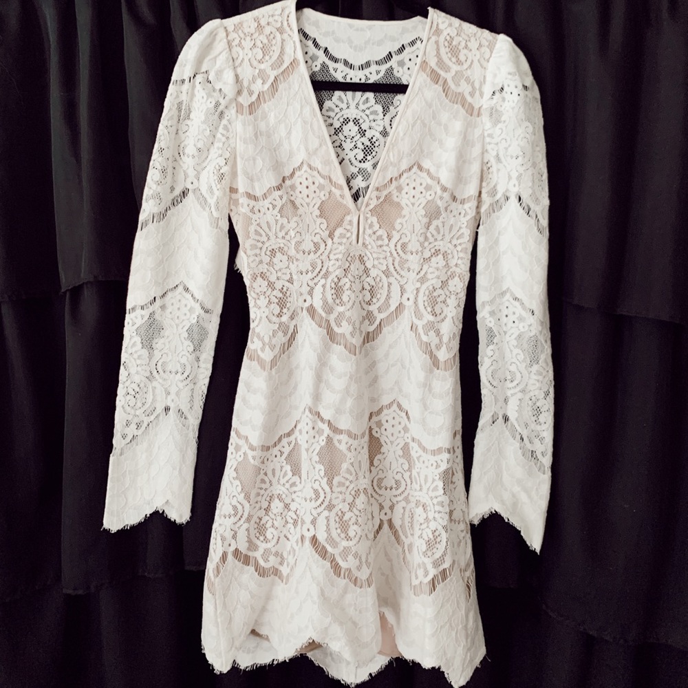 Saylor: free people long sleeve lace dress